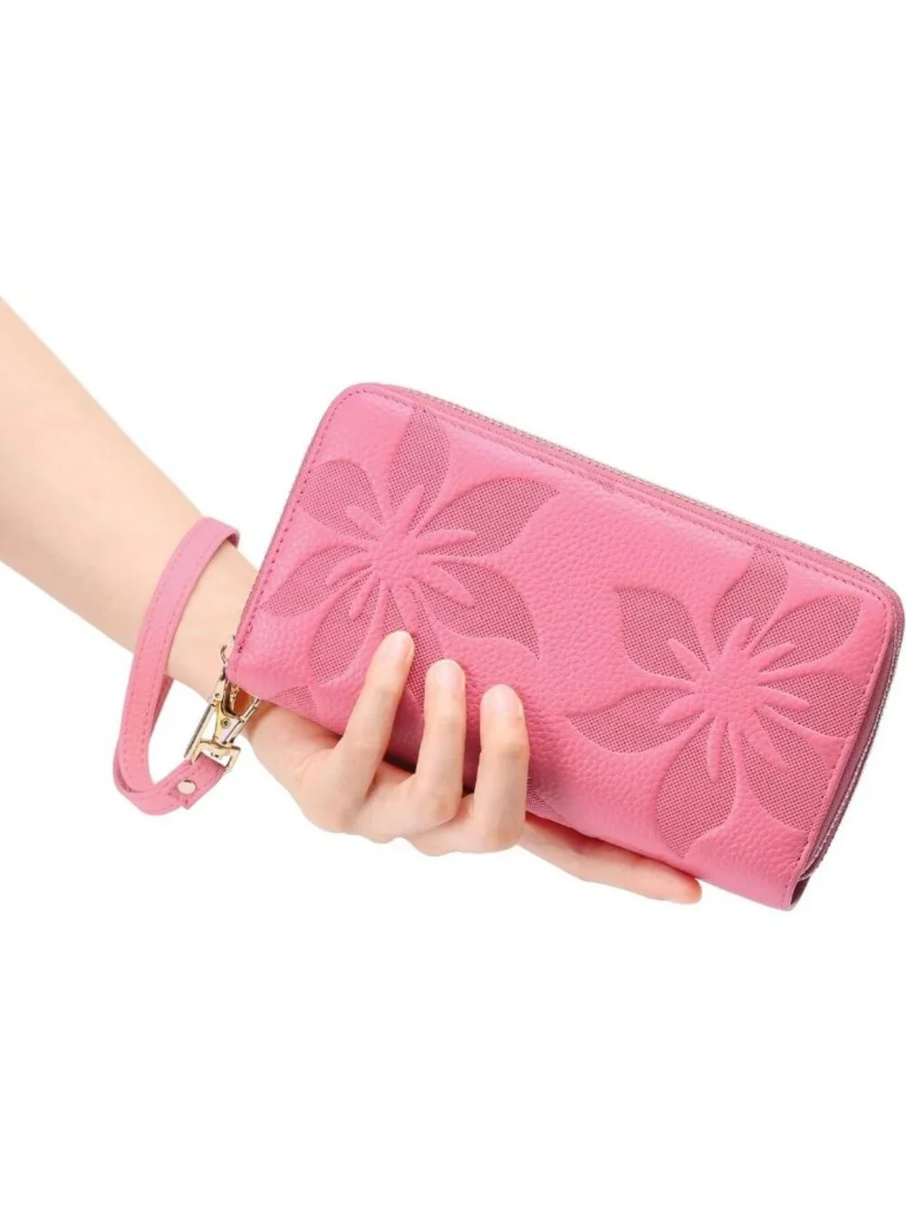 Large Capacity RFID Blocking Leather Wallet | Double Zip Card & Phone Holder